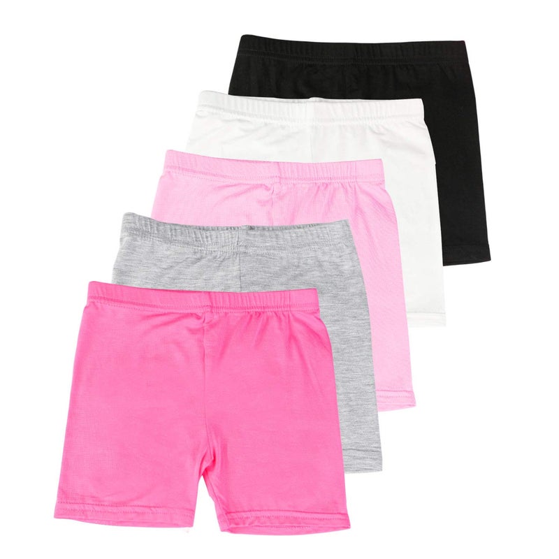 BOOPH Girls Dance Shorts Bike Short for Underdress 5-7 Years Multicolor 5 Pack - Image 1